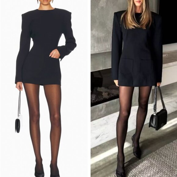 Elegant Black Long-Sleeve Mini Dress - Picture 3 of 13